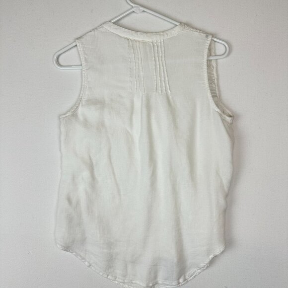 Meadow & Rue Anthropologie Button down Tank White Boho Cottagecore - Picture 5 of 8
